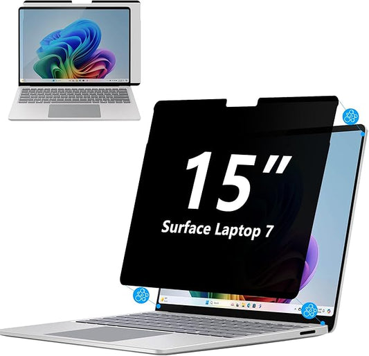 Adeway Privacy Screen Protector for Surface Laptop 7 15 Inch, Magnetic Nano, Anti-Spy, Removable, Blue Light & UV Blocking, Anti-Glare