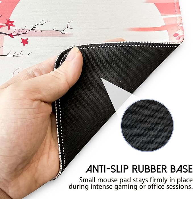 Japanese Small Gaming Mouse Pad 10.2 x 8.3 in Computer Mouse Pad Anime Gaming Mousepad, Expanded Architecture Cute Desk Pad with Nop-Slip Suitable for Home Office