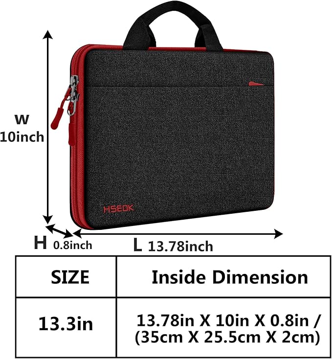 Hseok Laptop Sleeve 13-14 Inch Case Briefcase Compatible with MacBook Neo Pro 14 M5/M4/M3/M2/M1, All Models 13.3 Mac Air/Pro, XPS 13 14, Most Popular 13"-14" Notebooks,B01K03