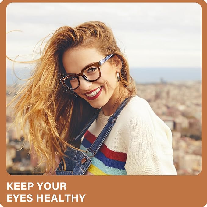 OPTOFENDY Oversized Blue Light Blocking Glasses for Women, Fashion Square Computer Eyeglasses