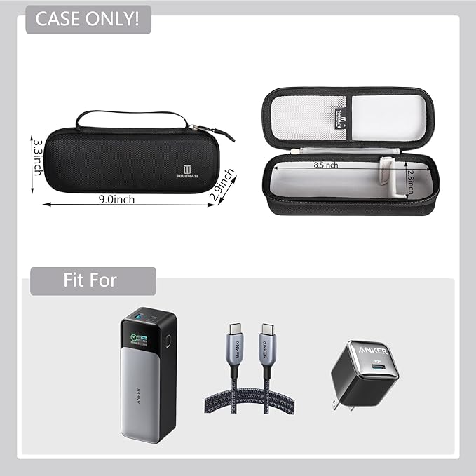 Hard Storage Case for Anker 737 Power Bank (PowerCore 24K) / 715 Charger (Nano II 65W) Combo,Travel Case for Prime Power Bank 20,100mAh—27,650mAh（Case Only）(Black Case Only)