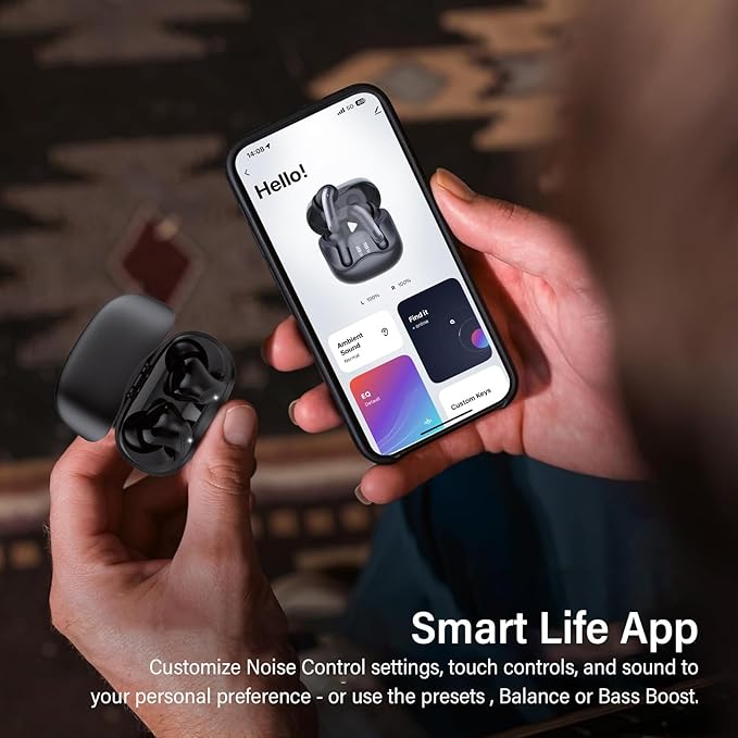 Hybrid Active Noise Canceling Wireless Earbuds, 6 Mics ENC Clear Call Ear Buds, Hi-Res Audio Deep Bass Bluetooth 5.4 Headphones, 48H Playtime, IP7, 8 EQ Modes, Multipoint Connection