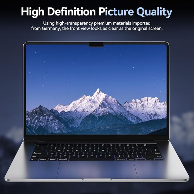 Magnetic Privacy Screen Protector Compatible with MacBook Air 13.6/13 Inch (2022-2026, M2, M3, M4, M5), Removable Anti Spy Blue Light Glare Shield Film Laptop Privacy Filter for Apple Mac 13.6In Computer