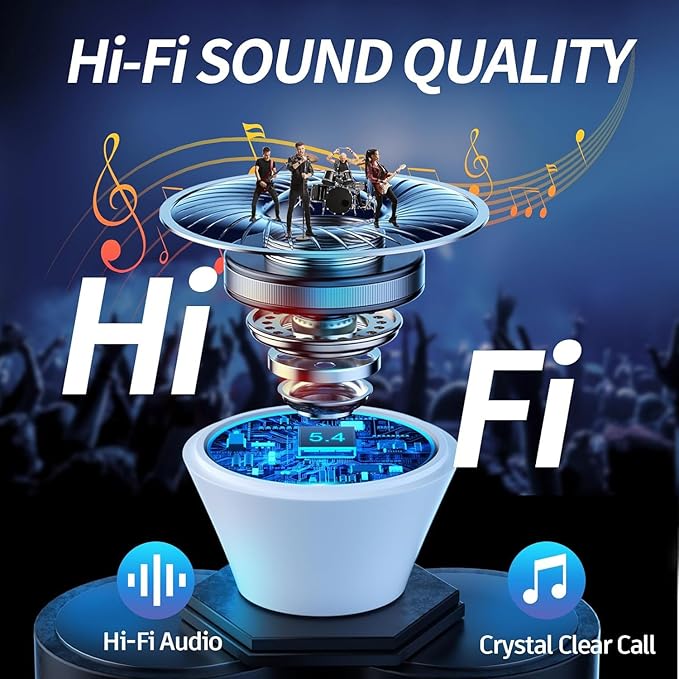 Wireless Earbuds, Bluetooth 5.4 in Ear Headphones with Noise Cancelling Mic, 48H Playtime HiFi Stereo Bluetooth Earphones, IPX8 Waterproof Touch Control True Wireless Headphones for iPhone/Android/iOS