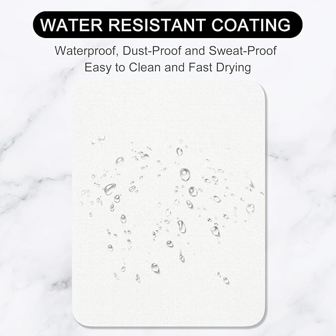 Hsurbtra Mouse Pad, Premium-Textured Square Mousepad 7 x 9 Inch, Thick 3 mm Anti-Slip Waterproof Rubber Pretty Cute Computer Mat for Office Gaming Laptop Women Kids Ivory White