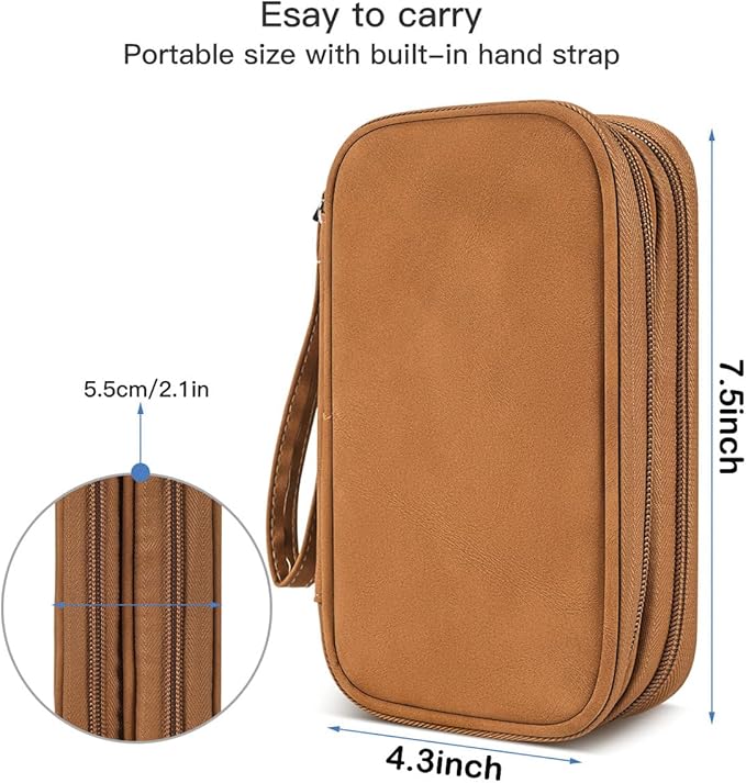 Travel Cable Organizer Pouch Electronic Accessories Carry Case Water Resistant Accessories Organizer Pouch Bag for Cable, Cord, Charger, USB, Phone, Power Bank, Earphone (Brown, Medium)
