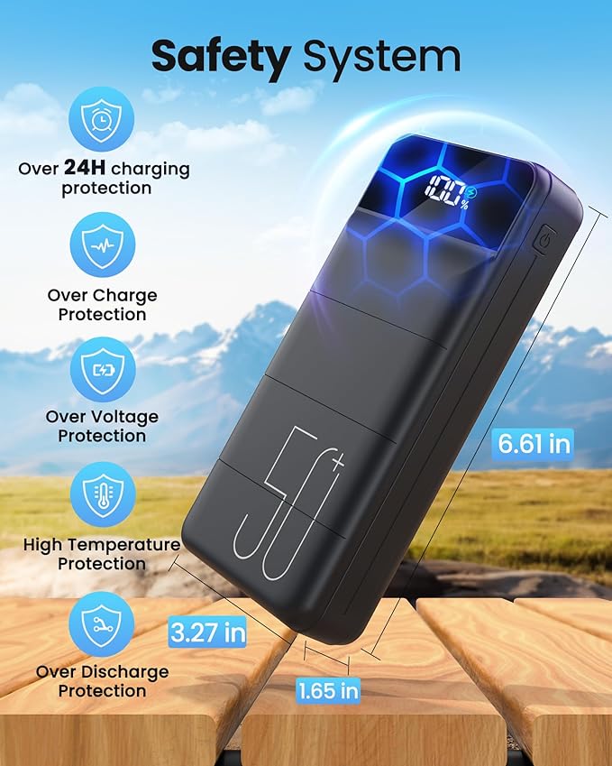 Power Bank 50000mAh 22.5W Fast Charging Portable Charger, USB C Quick Charge with 3 Outputs & 2 Inputs, LED Display, Huge Capacity External Cell Phone Battery Pack for iPhone, Samsung, iPad