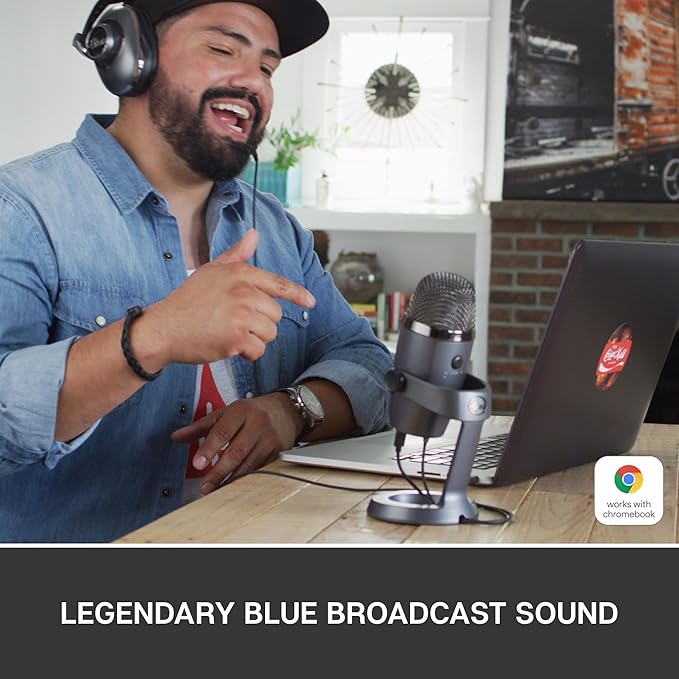 Logitech for Creators Blue Yeti Nano USB Microphone for Gaming, Streaming, Podcasting,Twitch, YouTube, Discord, Recording for PC and Mac, Plug & Play - Shadow Grey