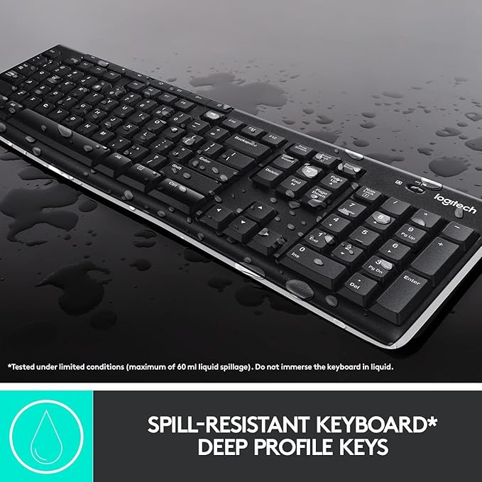 Logitech MK270 Wireless Keyboard and Mouse Combo for Windows,2.4 GHz,8 Multimedia Keys,PC,Laptop,Wireless Keyboard Compact Mouse Combo - Black,(Pack of 4)