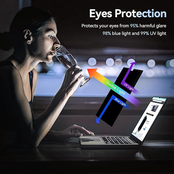 Magnetic Privacy Screen Protector Compatible with MacBook Air 13.6/13 Inch (2022-2026, M2, M3, M4, M5), Removable Anti Spy Blue Light Glare Shield Film Laptop Privacy Filter for Apple Mac 13.6In Computer