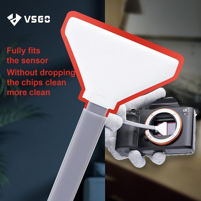 VSGO Mirrorless Camera Sensor Cleaning Kit for Meduim Format Cameras, 12pcs 34mm CMOS Swabs and 10ml Cleaner Inluded (VS-S04E) - Image 6