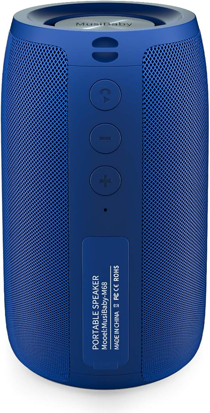 Bluetooth Speaker,MusiBaby Speaker,Outdoor, Portable,Waterproof, Speakers Bluetooth Wireless,Dual Pairing, Bluetooth 5.0,Loud Stereo,Booming Bass,1500 Mins Playtime for Home&Party Speaker Gifts(Blue)