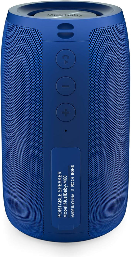 Bluetooth Speaker,MusiBaby Speaker,Outdoor, Portable,Waterproof, Speakers Bluetooth Wireless,Dual Pairing, Bluetooth 5.0,Loud Stereo,Booming Bass,1500 Mins Playtime for Home&Party Speaker Gifts(Blue)