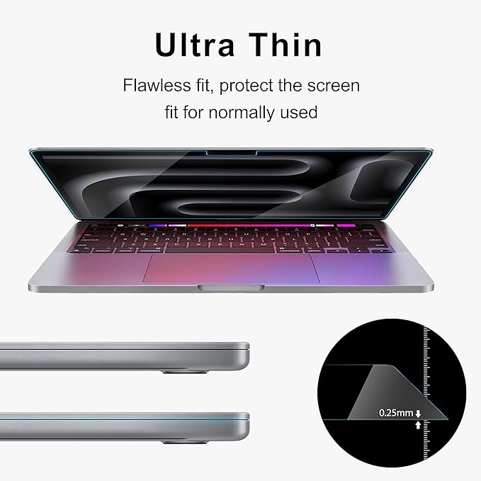 2Pack- 9H Tempered Glass 14" Screen Protector for 2026 MacBook Pro 14.2 Inch Screen Protector (2026-2021 M5, M4, M3, M2,M1 Pro/Max Chip), Bubble Free, Ultra Thin HD Transparency, Anti Scratch