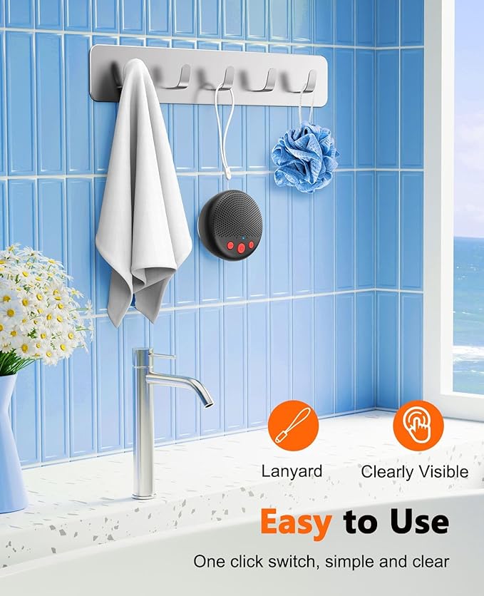 LENRUE Shower Speaker, Bluetooth Waterproof Speaker Wireless, Portable Speakers with Clear Loud Sound, Suction Cup, Lanyard, Ideas Gifts