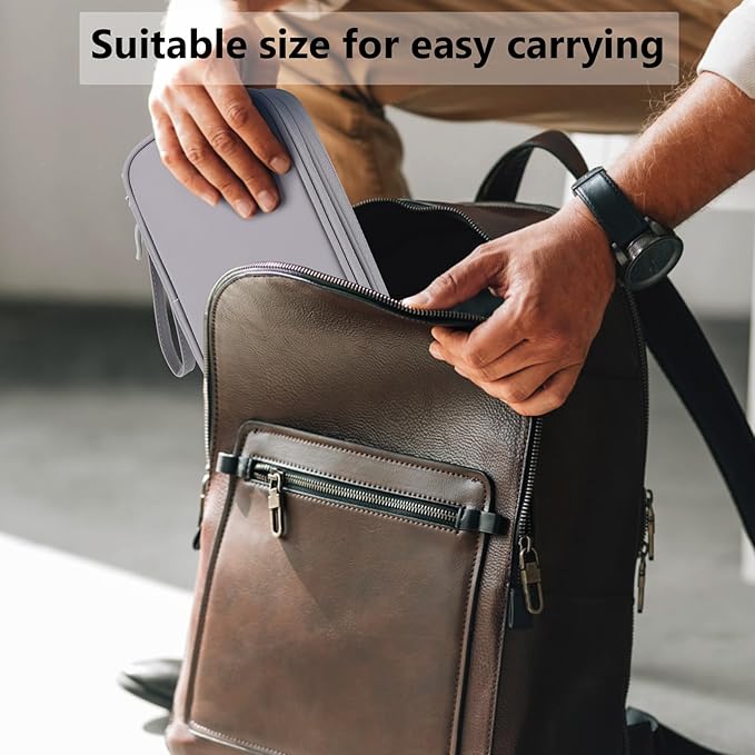 DDgro Electronics Travel Organizer, Tech Accessories Pouch Bag for Cables/Charger & Cords (Gray, PU-M)