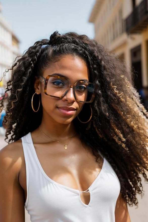 VISOONE Oversized TR90 Blue Light Blocking Glasses Fashion Accessories Non Prescription for Women Harvard