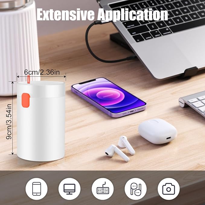 VICHYIE 20 in 1 Multifunctional Cleaner Kit for Electronic Devices, Keyboard Cleaning Brush, Headphones Cleaner Kit for AirPods, Multi-Tool for Cleaning Laptop, Earbuds, Camera, Cellphones (White) - Image 6