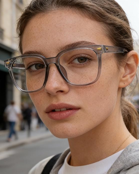 PANNER Oversized Square Blue Light Blocking Glasses for Women Men Anti Glare Reduce Eyestrain Computer Glasses