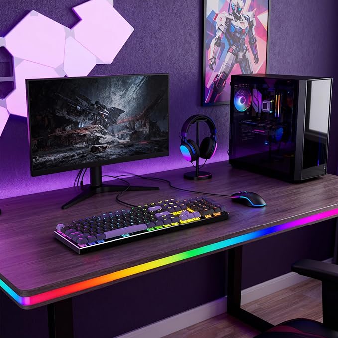 Redragon K556 HE Rapid Trigger Gaming Keyboard, 100% 104 Keys Wired Mechanical Keyboard w/Hyper-Fast Actuation, Dedicated Hall Effect Magnetic Switch, 2-Layer Noise Dampening, Original Aluminum Base