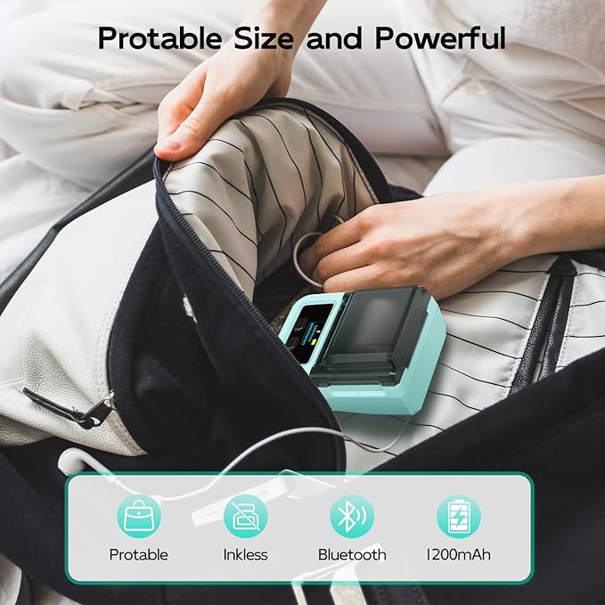 Phomemo M120 Smart Label Printer - 2" Bluetooth Thermal Label Maker with OCR & Voice Recognition, 3000 Labels Battery, 6000+ Icons for Business & Home