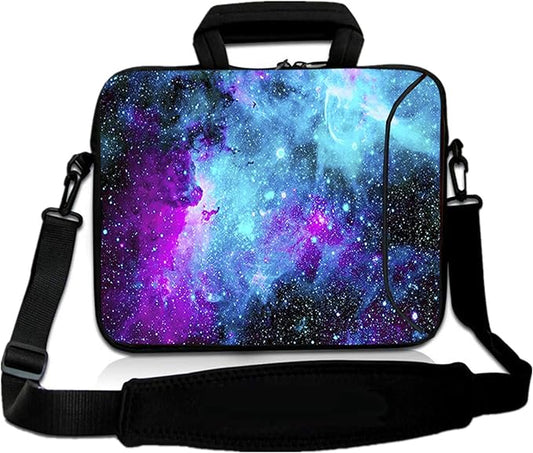 RICHEN 14-15.6 Inch Galaxy Laptop Shoulder Bag Messenger Bag Case Notebook Handle Sleeve Neoprene Soft Carpet Tablet Travel Accessories Pocket