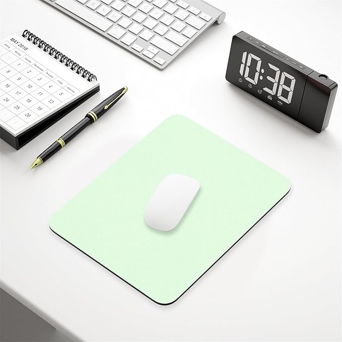 Hsurbtra Mouse Pad, Premium-Textured Square Mousepad 7 x 9 Inch, Thick 3 mm Anti-Slip Waterproof Rubber Pretty Cute Computer Mat for Office Gaming Laptop Women Kids Lake Green