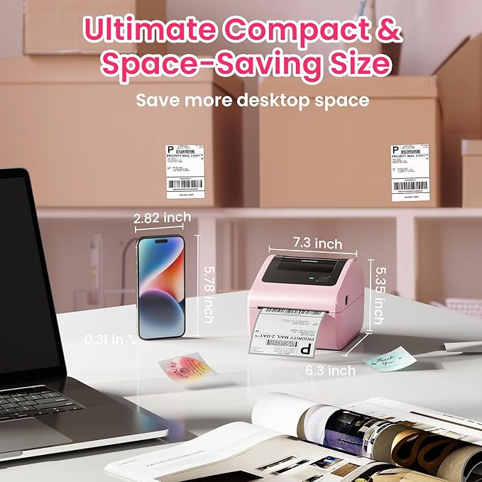 Bluetooth Thermal Label Printer 4x6 - D450BT Shipping Label Printer for Small Business, Shipping Packages, Office, Home, Compatible with USPS, Shopify, Amazon, Tiktok