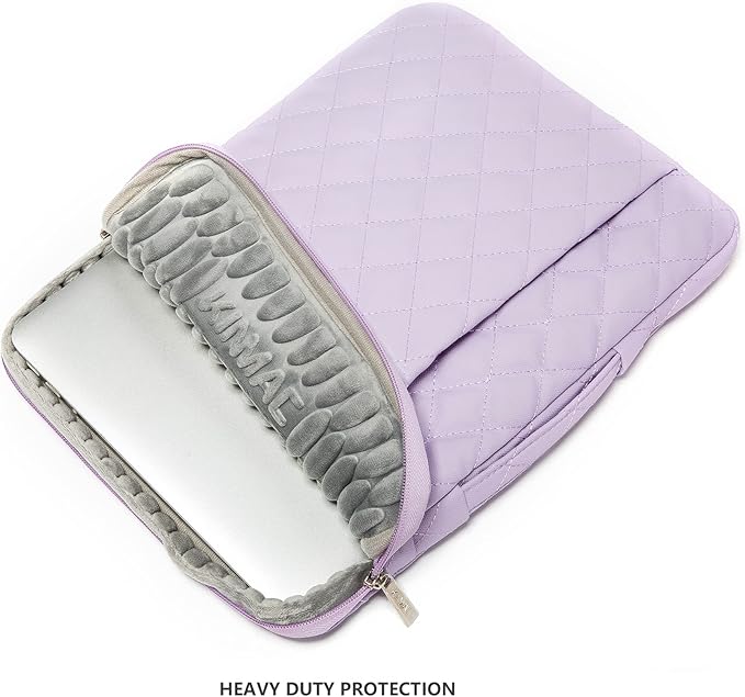 Kinmac 360° Protective Laptop Sleeve Case Bag Cover with Handle for MacBook Air 15 inch, and 15 inch-15.6 inch HP,Lenovo,Dell,ASUS,Acer Notebook Computer (Purple Embroidery)