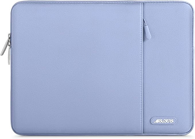 MOSISO Laptop Case 16 inch, 15-15.6 inch Laptop Sleeve Compatible with MacBook Pro 16 M5 M4 M3 M2 M1, HP Acer Dell Lenovo ASUS, Polyester Vertical Computer Sleeve Bag with Pocket, Pastel Blue