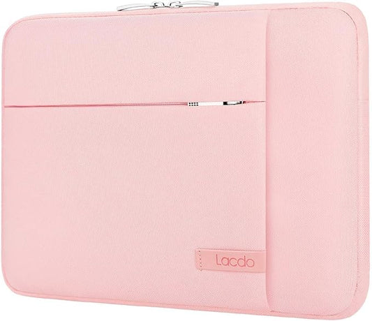 Lacdo Laptop Sleeve Case for 15 inch New MacBook Air M5/A3448 (2026), M4 A3241 2025, M3 A3114, M2 A2941 2024-2023, 15 inch MacBook Pro A1990 A1707 Computer Case Bag with Accessory Pocket, Pink