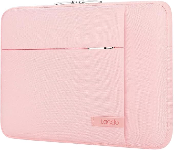 Lacdo Laptop Sleeve Case for 14 inch MacBook Pro M5 Pro/Max A3426 A3427 (2026), M5/M4/M3/M2/M1 A3434 A3112 A3401 A3185 A2918 A2992 2025-2021, 13.8 inch Microsoft Surface Laptop 7th Computer Bag, Pink