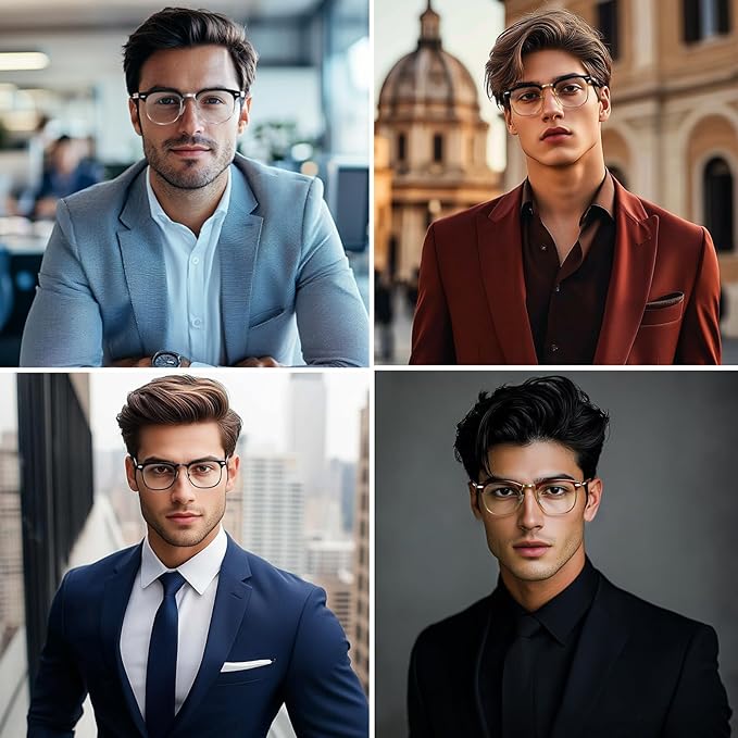 Blue Light Glasses Men and Woman, 99% Blue Light Blocking Glasses for Computer Gaming TV Phone Screen Half Frame