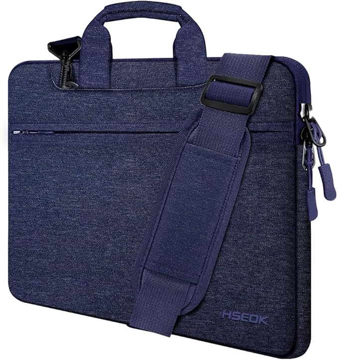 Hseok 17.3 Inch Laptop Shoulder Bag, Water-Resistant & Shockproof Protective Computer Case Compatible with 17.3 inch Dell Asus HP Lenovo Acer MSI Notebooks,Dark Blue