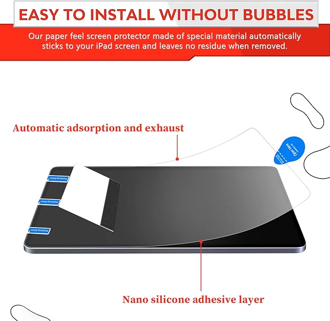 [2 Pack]Paper Screen Protector Compatible with iPad Air 5th/4th 10.9 inch(2022/2021/2020/2018)/iPad Pro 11 All Models,ZOEGAA iPad Air 5/Pro 11 Matte Screen Protector for Write and Draw on Paper Flim
