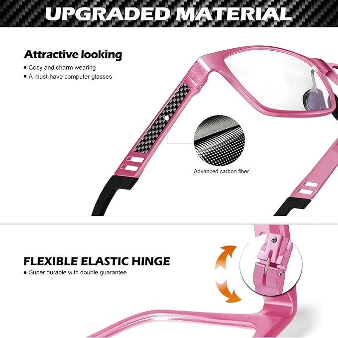 ANYLUV Blue Light Blocking Glasses Men Computer Gaming Glasses Lightweight Al-Mg Metal Anti Eyestrain Eye Protection