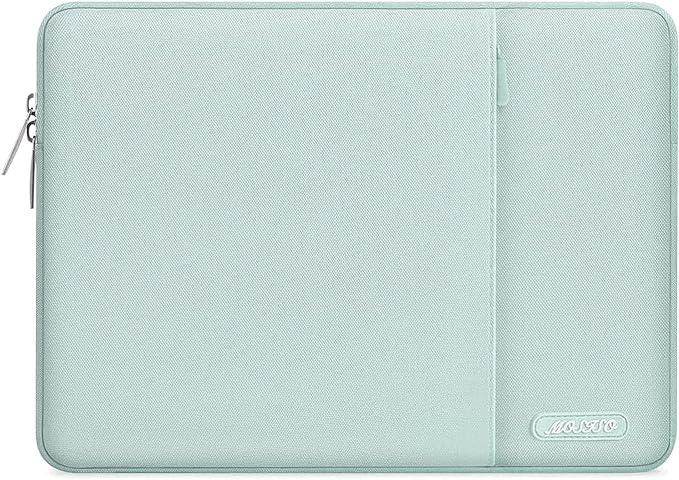 MOSISO Laptop Case 15 inch, 15 inch Laptop Sleeve Compatible with MacBook Air M5 A3448 M4 A3241 M3 A3114 M2 A2941 2026-2023, Dell XPS, Polyester Vertical Computer Sleeve Bag with Pocket, Mint Green