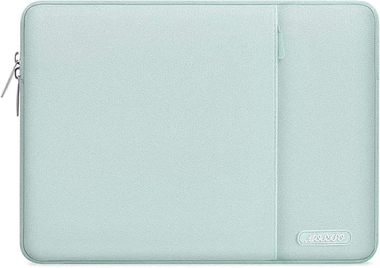 MOSISO Laptop Case 16 inch, 15-15.6 inch Laptop Sleeve Compatible with MacBook Pro 16 M5 M4 M3 M2 M1, HP Acer Dell Lenovo ASUS, Polyester Vertical Computer Sleeve Bag with Pocket, Mint Green