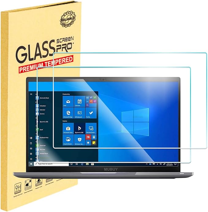 (2-Pack) 15.6" Laptop Screen Protector Tempered Glass for 15.6 HP/Dell/ASUS/Sony/Samsung/Lenovo/Acer/MSI/LG and All Other Brands 15.6" 16:9 Laptop, 9H Hardness, Anti Fingerprint, No Bubble, HD