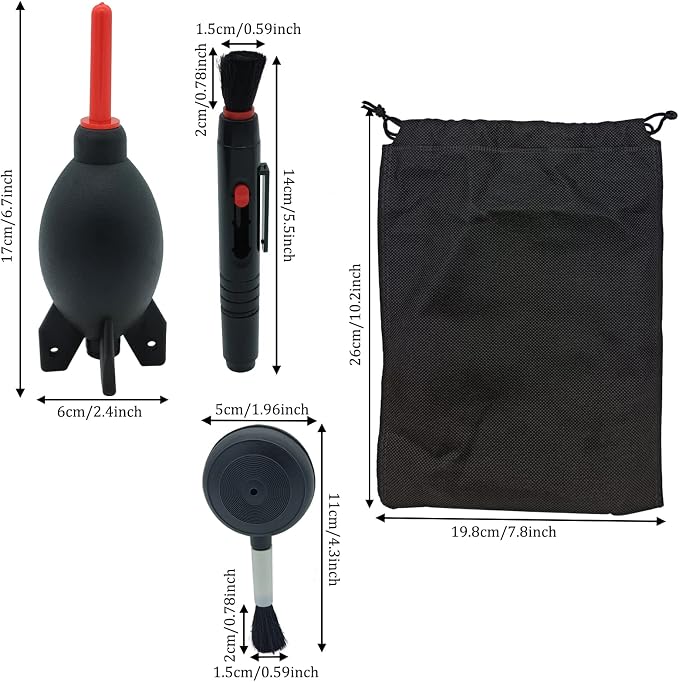 Lens Cleaning Kit Contains 2 Pcs Rubber Rocket Air Blower Duster, Lens Cleaning Pen, Blower Brush Dust Cleaner and Carrying Pouch, for Lens, Camera, SLR, Telescope, Magnifying Glass, Phone - Image 5