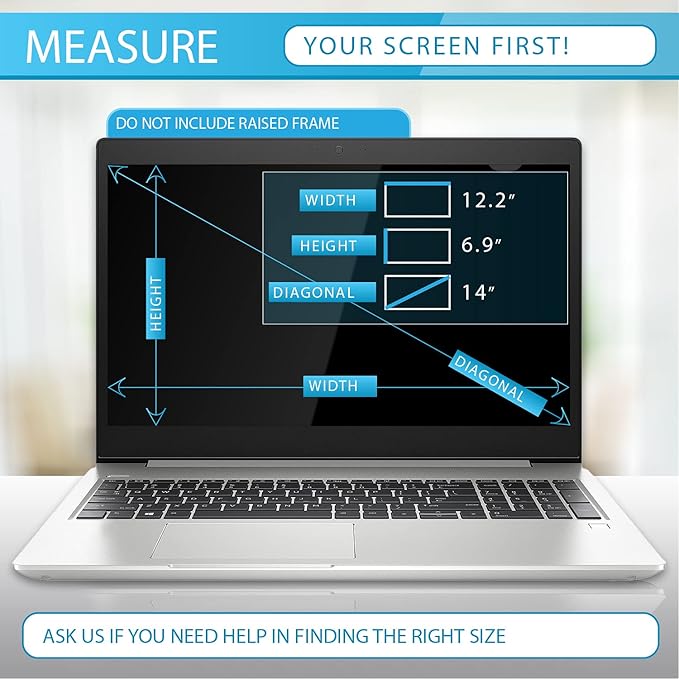 Anti Blue Light Screen Protector (3 Pack) for 14 Inches Laptop. Filter out Blue Light and relieve computer eye strain to help you sleep better