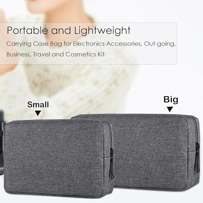 Electronic Organizer Travel USB Cable Accessories Bag/Case, Waterproof Electronics Accessories Case Organizer Bag for USB, Cable, Cord, Charger, Phone, Power Bank, Earphone (Small-Dark Gray)