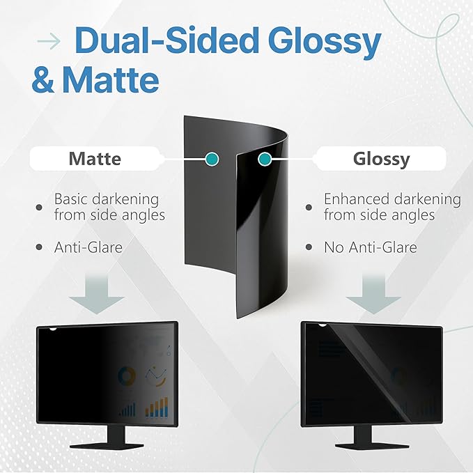 VINTEZ [2 Pack] 23.6 Inch 16:9 Privacy Screen for Computer Monitor and Laptop - Anti Glare Protector Film Blue Light Filter Eye Protection - Computer Screen Privacy Shield