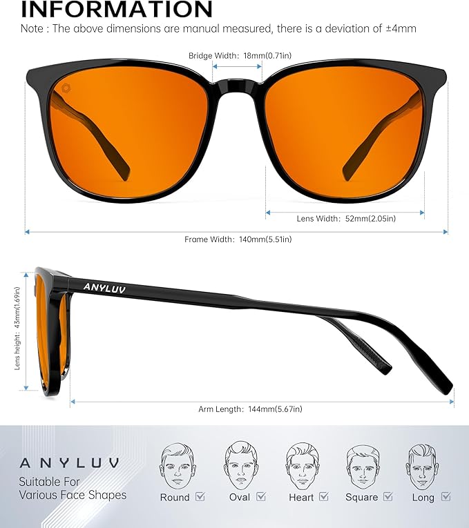 ANYLUV Blue Light Glasses for Woman Men, Womens Blue Light Blocking Glasses Computer Glasses Anti Eyestrain