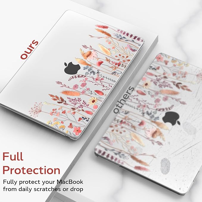 B BELK Compatible with MacBook Air 13 inch Case M5 2026 2025 2024-2022 M4 M3 M2 A3449 A3240 A3113 A2681, Plastic Hard Shell+Keyboard Cover+Screen Protector for MacBook Air 13.6 inch Case,Golden Garden