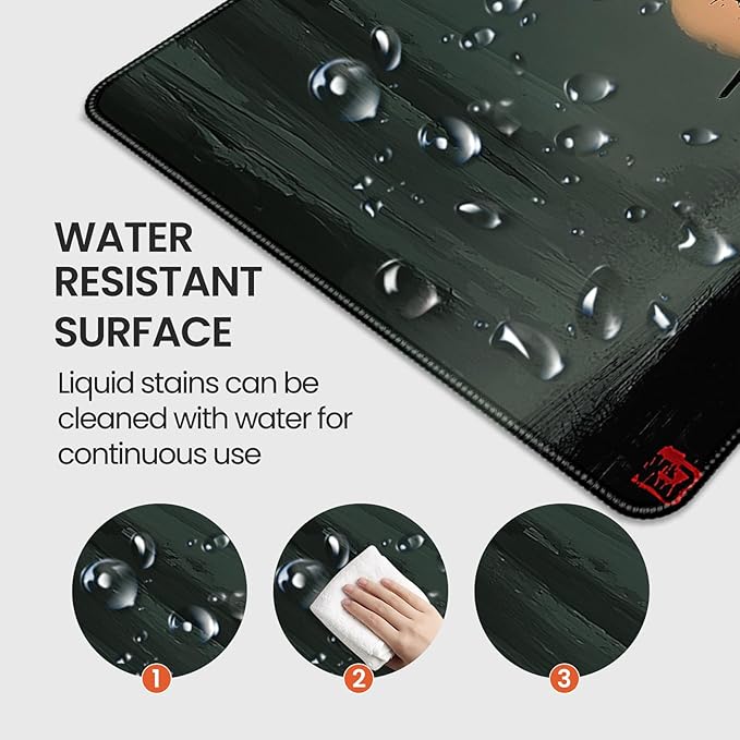35.4 x 15.7 inch, XXL Extra-Large Gaming Mousepad, Featuring a Japanese Lone Samurai Design, a wear-Resistant, Scratch-Resistant, and Waterproof Surface, and a Non-Slip Rubber Base.