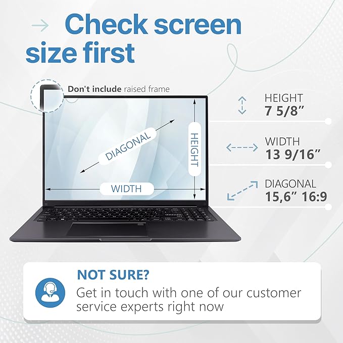 VINTEZ [2 Pack] 15.6 Inch 1.8:1 Privacy Screen for Computer Monitor and Laptop - Anti Glare Protector Film Blue Light Filter Eye Protection - Computer Screen Privacy Shield