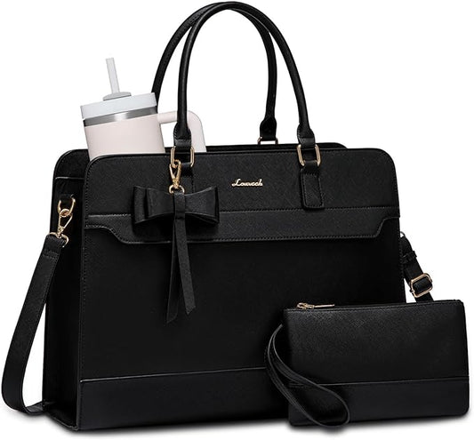 LOVEVOOK Laptop Tote Bag for Women,Leather Work Bag, Waterproof Business Teacher Bag,Large Computer Handbag Purse Briefcase,Office Gifts for Women