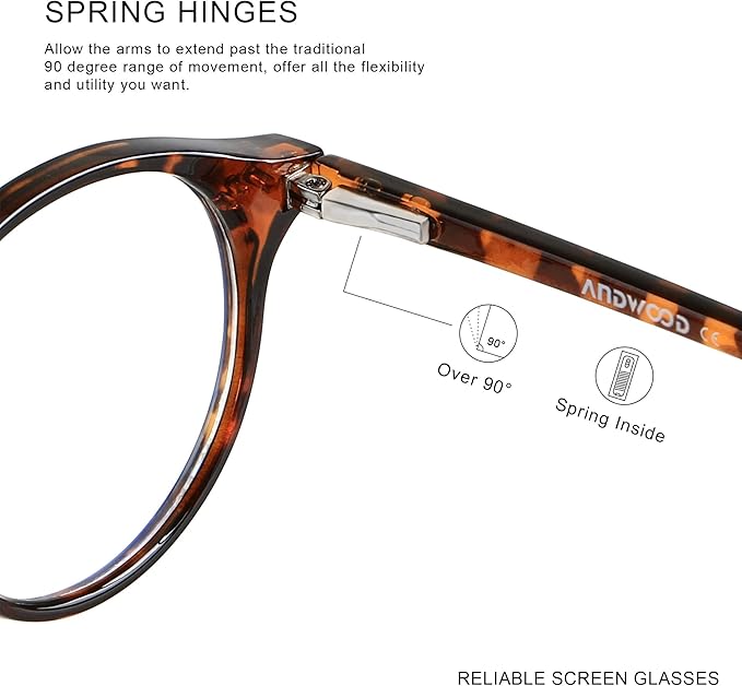ANDWOOD Blue Light Blocking Glasses Women Men Computer Small Face Clear Bluelight Blocker Eyeglasses Frame
