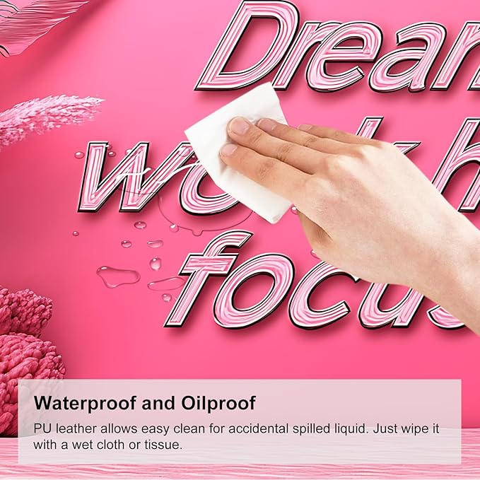 Mouse Pad, Large Anti-Slip with Stitched Edges Desk Mat Desktop Laptop Computer Desk Keyboard Mat,Table Protector Blotter Mat (Work Hard, 35.4" x 15.7")